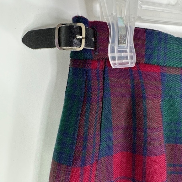 Vintage Moffat Woollens Skirt SZ 12 Tartan Plaid Pleated Wool Red Green Scotland - Picture 3 of 8